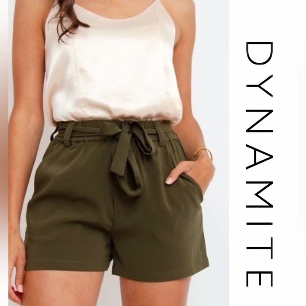 Dynamite - Dressy Tie Shorts Green Size XS